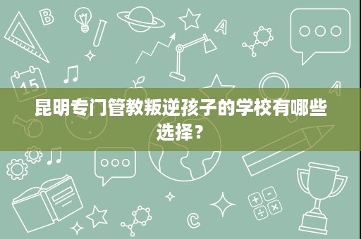 昆明专门管教叛逆孩子的学校有哪些选择? 昆明专门管教叛逆孩子的学校有哪些选择?