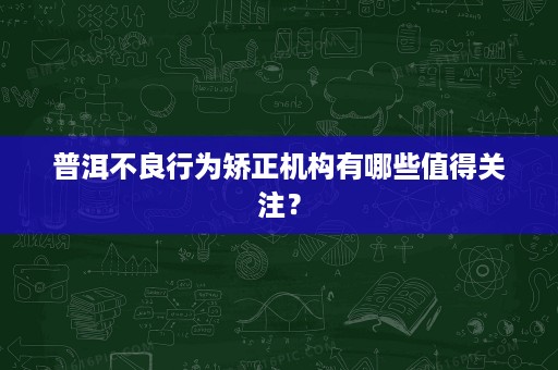 普洱不良行为矫正机构有哪些值得关注? 普洱不良行为矫正机构有哪些值得关注?
