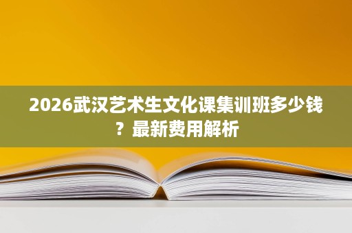 2026武汉艺术生文化课集训班多少钱?最新费用解析 2026武汉艺术生文化课集训班多少钱?最新费用解析