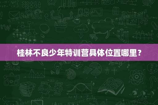 桂林不良少年特训营具体位置哪里? 桂林不良少年特训营具体位置哪里?