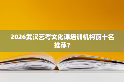 2026武汉艺考文化课培训机构前十名推荐？