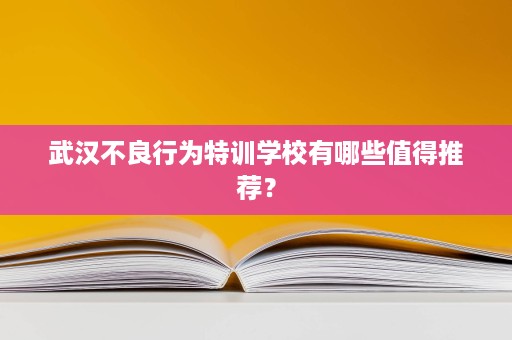 武汉不良行为特训学校有哪些值得推荐？