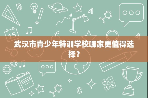 武汉市青少年特训学校哪家更值得选择? 武汉市青少年特训学校哪家更值得选择?