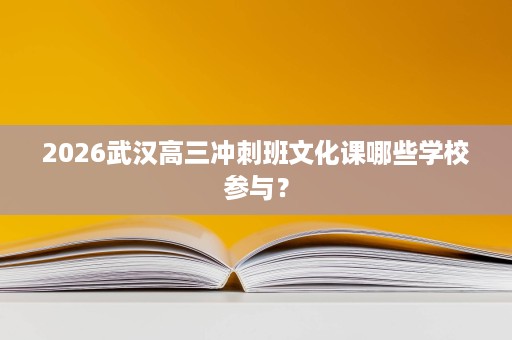 2026武汉高三冲刺班文化课哪些学校参与？