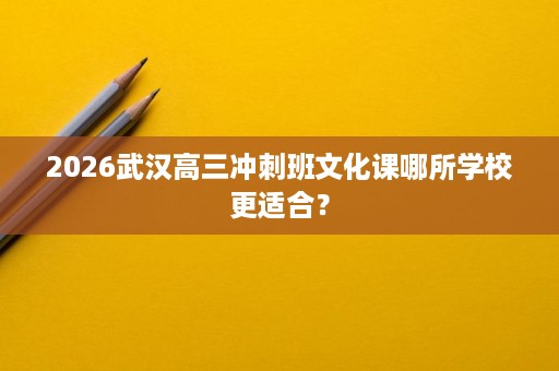 2026武汉高三冲刺班文化课哪所学校更适合? 2026武汉高三冲刺班文化课哪所学校更适合?