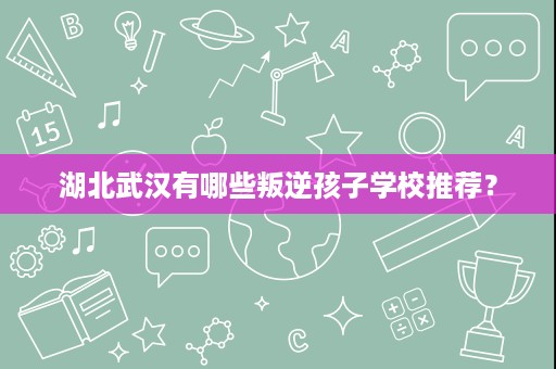 湖北武汉有哪些叛逆孩子学校推荐? 湖北武汉有哪些叛逆孩子学校推荐?