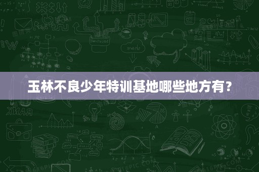 玉林不良少年特训基地哪些地方有？