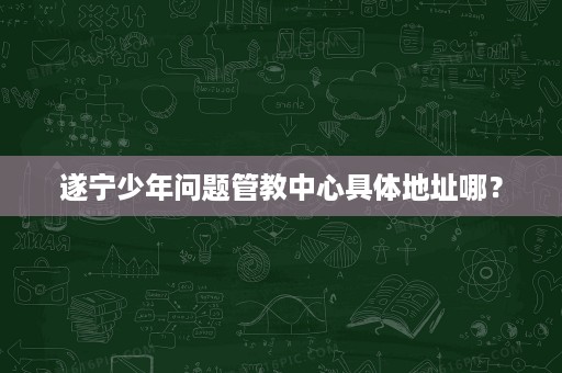 遂宁少年问题管教中心具体地址哪? 遂宁少年问题管教中心具体地址哪?