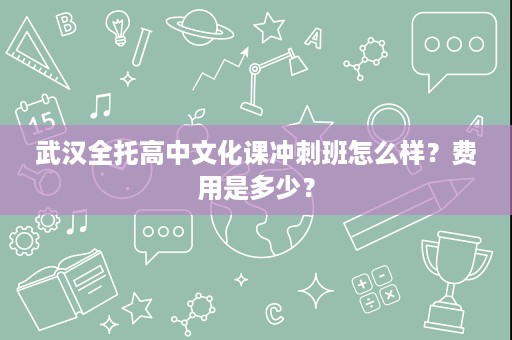 武汉全托高中文化课冲刺班怎么样?费用是多少? 武汉全托高中文化课冲刺班怎么样?费用是多少?
