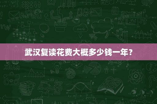 武汉复读花费大概多少钱一年？