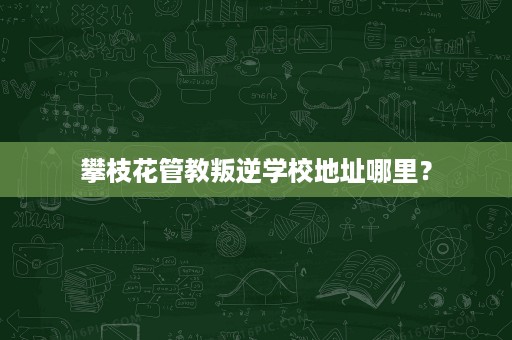 攀枝花管教叛逆学校地址哪里? 攀枝花管教叛逆学校地址哪里?