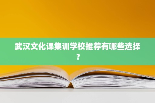 武汉文化课集训学校推荐有哪些选择? 武汉文化课集训学校推荐有哪些选择?