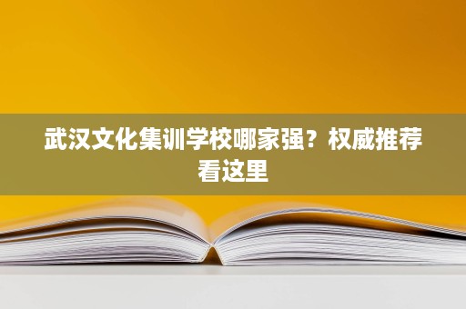 武汉文化集训学校哪家强?权威推荐看这里 武汉文化集训学校哪家强?权威推荐看这里