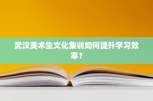 武汉美术生文化集训如何提升学习效率? 武汉美术生文化集训如何提升学习效率?