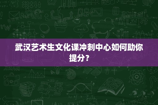 武汉艺术生文化课冲刺中心如何助你提分? 武汉艺术生文化课冲刺中心如何助你提分?