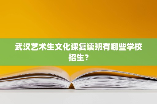 武汉艺术生文化课复读班有哪些学校招生? 武汉艺术生文化课复读班有哪些学校招生?