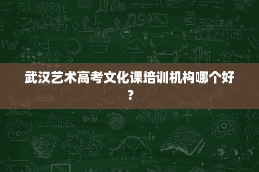 武汉艺术高考文化课培训机构哪个好? 武汉艺术高考文化课培训机构哪个好?
