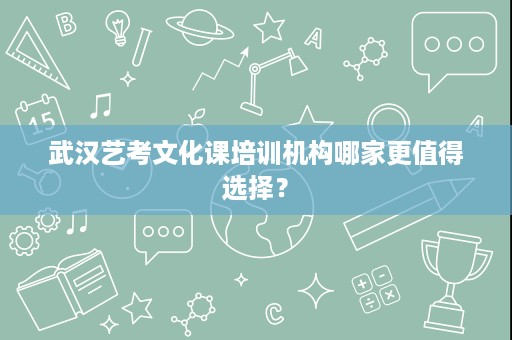 武汉艺考文化课培训机构哪家更值得选择? 武汉艺考文化课培训机构哪家更值得选择?