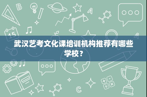 武汉艺考文化课培训机构推荐有哪些学校? 武汉艺考文化课培训机构推荐有哪些学校?