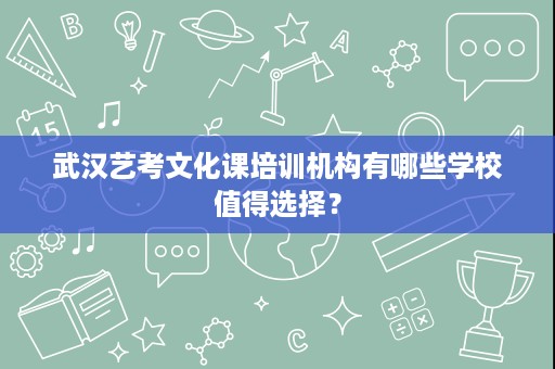 武汉艺考文化课培训机构有哪些学校值得选择? 武汉艺考文化课培训机构有哪些学校值得选择?