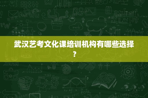 武汉艺考文化课培训机构有哪些选择? 武汉艺考文化课培训机构有哪些选择?