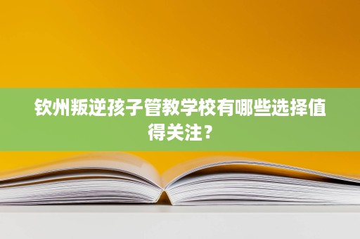 钦州叛逆孩子管教学校有哪些选择值得关注？