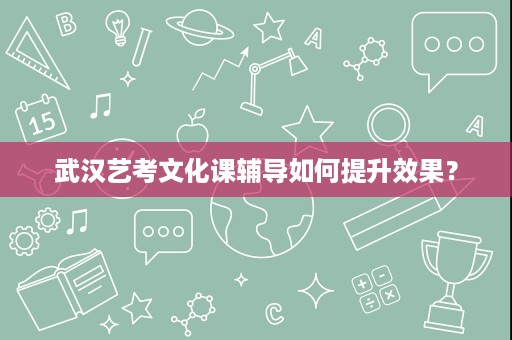 武汉艺考文化课辅导如何提升效果？
