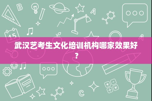 武汉艺考生文化培训机构哪家效果好? 武汉艺考生文化培训机构哪家效果好?