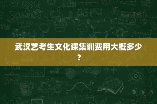 武汉艺考生文化课集训费用大概多少? 武汉艺考生文化课集训费用大概多少?