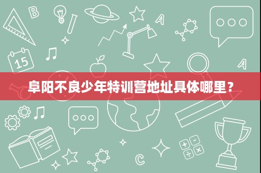 阜阳不良少年特训营地址具体哪里? 阜阳不良少年特训营地址具体哪里?