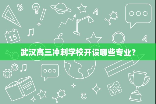 武汉高三冲刺学校开设哪些专业? 武汉高三冲刺学校开设哪些专业?