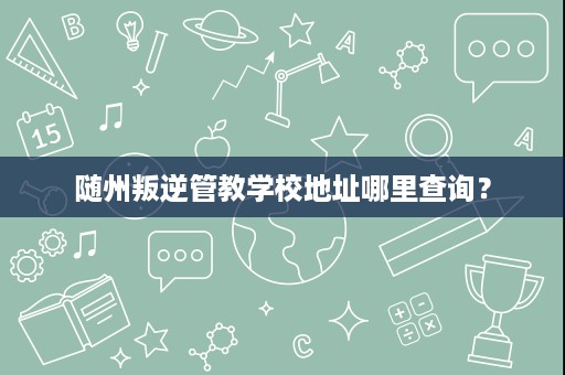 随州叛逆管教学校地址哪里查询? 随州叛逆管教学校地址哪里查询?