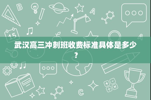 武汉高三冲刺班收费标准具体是多少? 武汉高三冲刺班收费标准具体是多少?