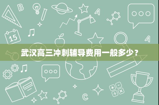 武汉高三冲刺辅导费用一般多少? 武汉高三冲刺辅导费用一般多少?