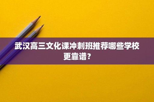 武汉高三文化课冲刺班推荐哪些学校更靠谱? 武汉高三文化课冲刺班推荐哪些学校更靠谱?
