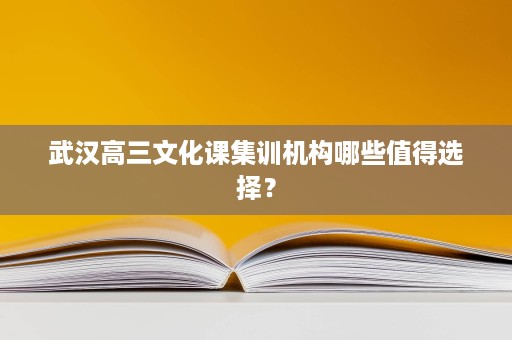 武汉高三文化课集训机构哪些值得选择? 武汉高三文化课集训机构哪些值得选择?