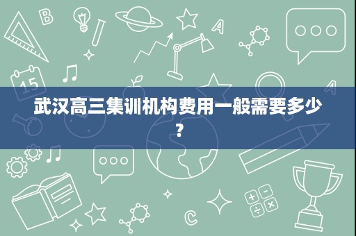 武汉高三集训机构费用一般需要多少? 武汉高三集训机构费用一般需要多少?