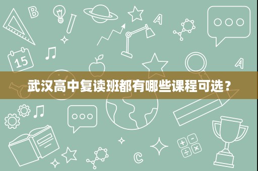 武汉高中复读班都有哪些课程可选？