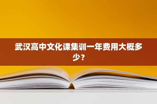 武汉高中文化课集训一年费用大概多少? 武汉高中文化课集训一年费用大概多少?