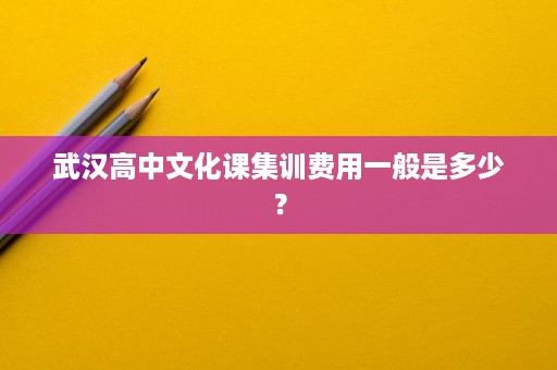 武汉高中文化课集训费用一般是多少？