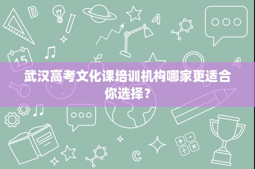 武汉高考文化课培训机构哪家更适合你选择? 武汉高考文化课培训机构哪家更适合你选择?