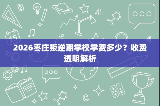 2026枣庄叛逆期学校学费多少？收费透明解析