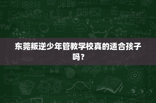 东莞叛逆少年管教学校真的适合孩子吗? 东莞叛逆少年管教学校真的适合孩子吗?