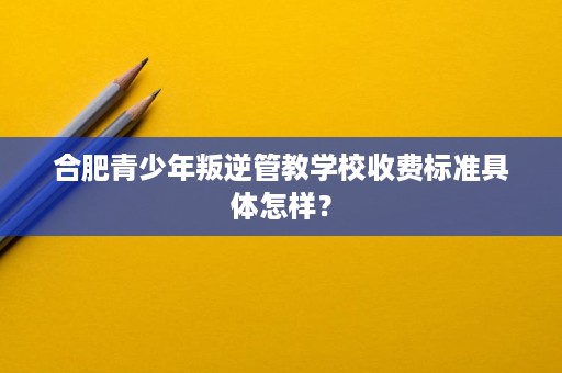 合肥青少年叛逆管教学校收费标准具体怎样？