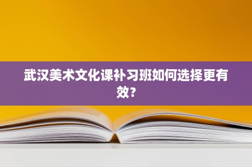 武汉美术文化课补习班如何选择更有效? 武汉美术文化课补习班如何选择更有效?