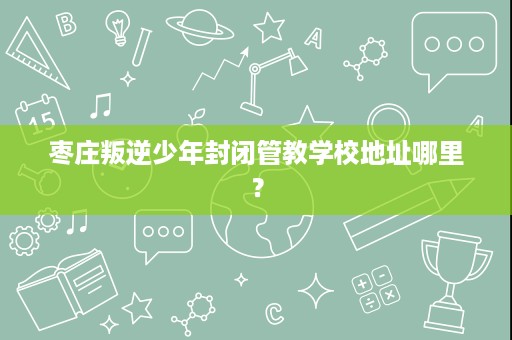 枣庄叛逆少年封闭管教学校地址哪里? 枣庄叛逆少年封闭管教学校地址哪里?
