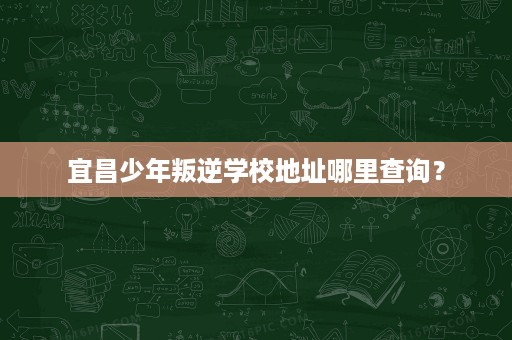 宜昌少年叛逆学校地址哪里查询? 宜昌少年叛逆学校地址哪里查询?