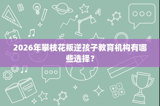 2026年攀枝花叛逆孩子教育机构有哪些选择? 2026年攀枝花叛逆孩子教育机构有哪些选择?