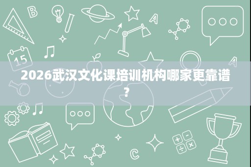 2026武汉文化课培训机构哪家更靠谱? 2026武汉文化课培训机构哪家更靠谱?