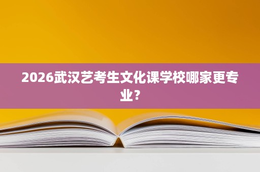 2026武汉艺考生文化课学校哪家更专业？